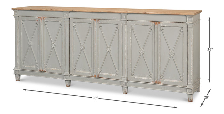 American Home Furniture | Sarreid - Marksman Sideboard Antique Muted Grey