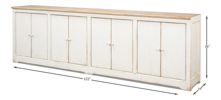 American Home Furniture | Sarreid - Eight Is Enough Sideboard Whitewash