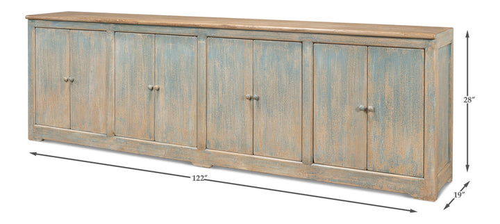 American Home Furniture | Sarreid - Eight Is Enough Sideboard - Antique Blue 