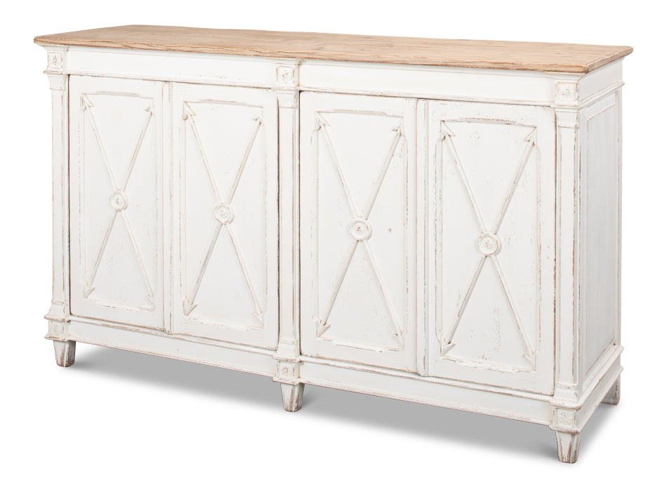 American Home Furniture | Sarreid - Marksman Sideboard - Whitewash Finish