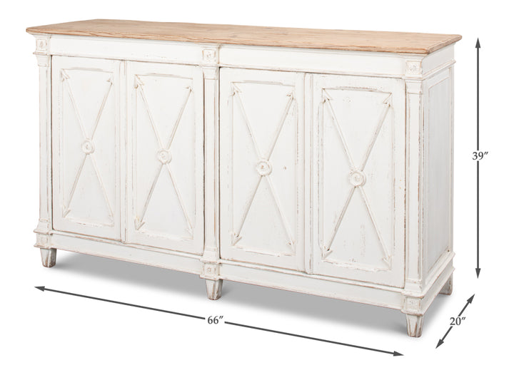 American Home Furniture | Sarreid - Marksman Sideboard - Whitewash Finish