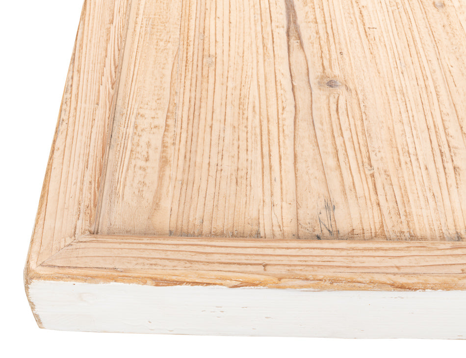 American Home Furniture | Sarreid - Large Wood Panel Coffee Tbl - Ant. White 