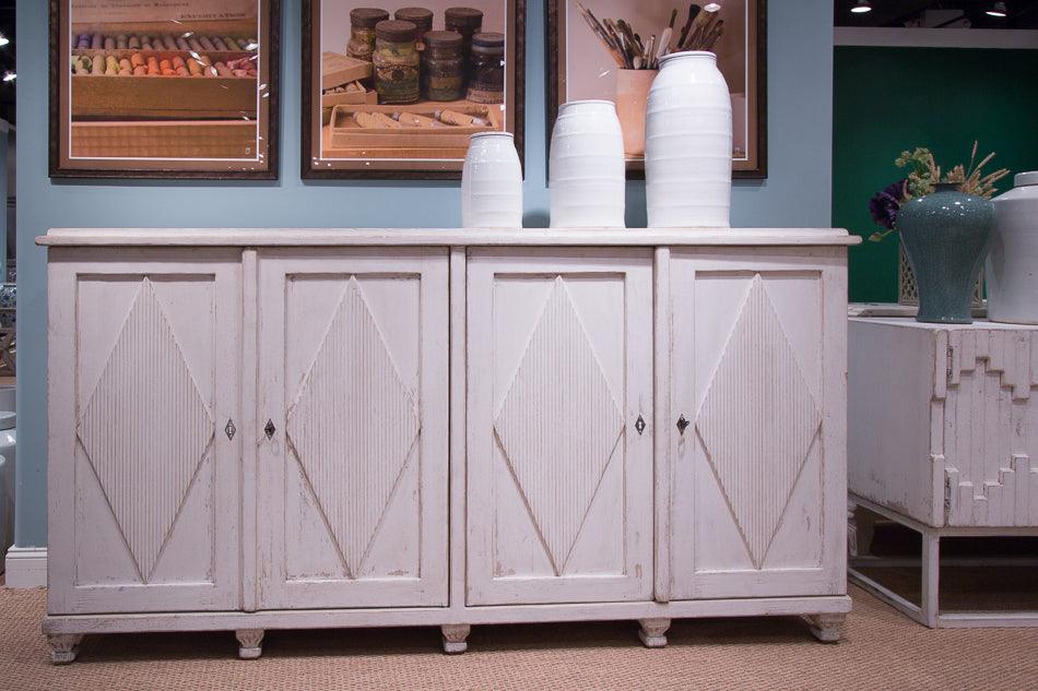 Sarreid Beecher Sideboard W/4 Doors - Whitewash SIDEBOARDS + CREDENZAS