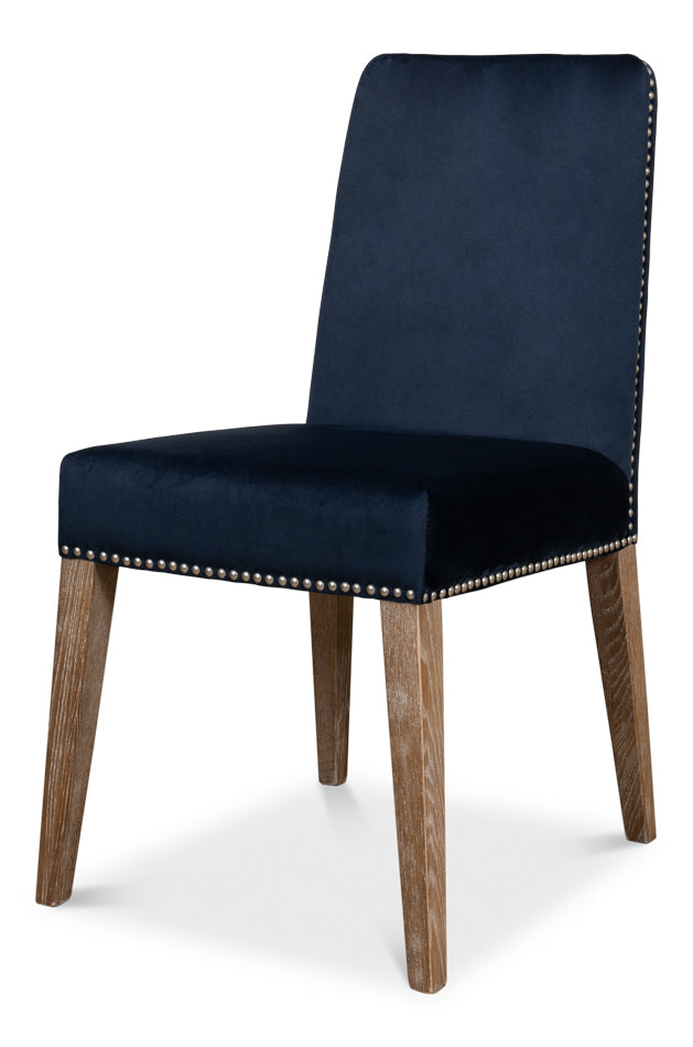 American Home Furniture | Sarreid - Franklin Side Chair - Navy Blue - Set of 2