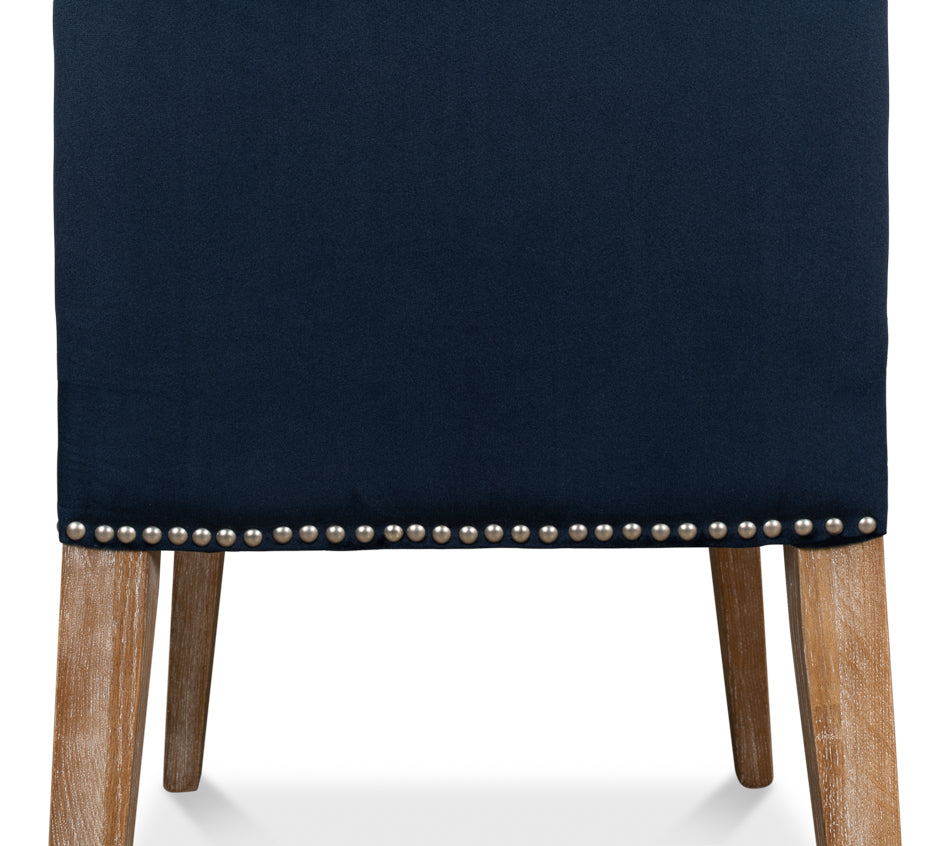 American Home Furniture | Sarreid - Franklin Side Chair - Navy Blue - Set of 2