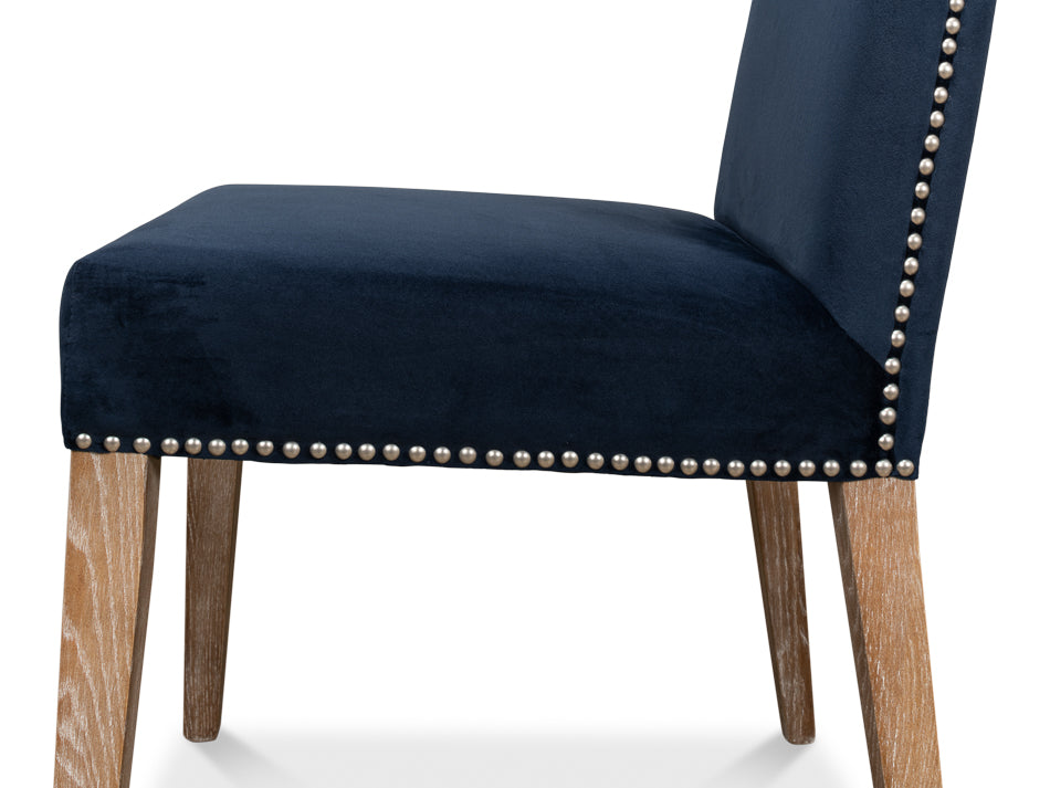 American Home Furniture | Sarreid - Franklin Side Chair - Navy Blue - Set of 2