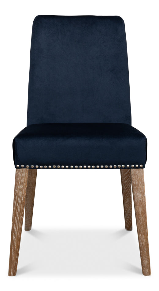 American Home Furniture | Sarreid - Franklin Side Chair - Navy Blue - Set of 2