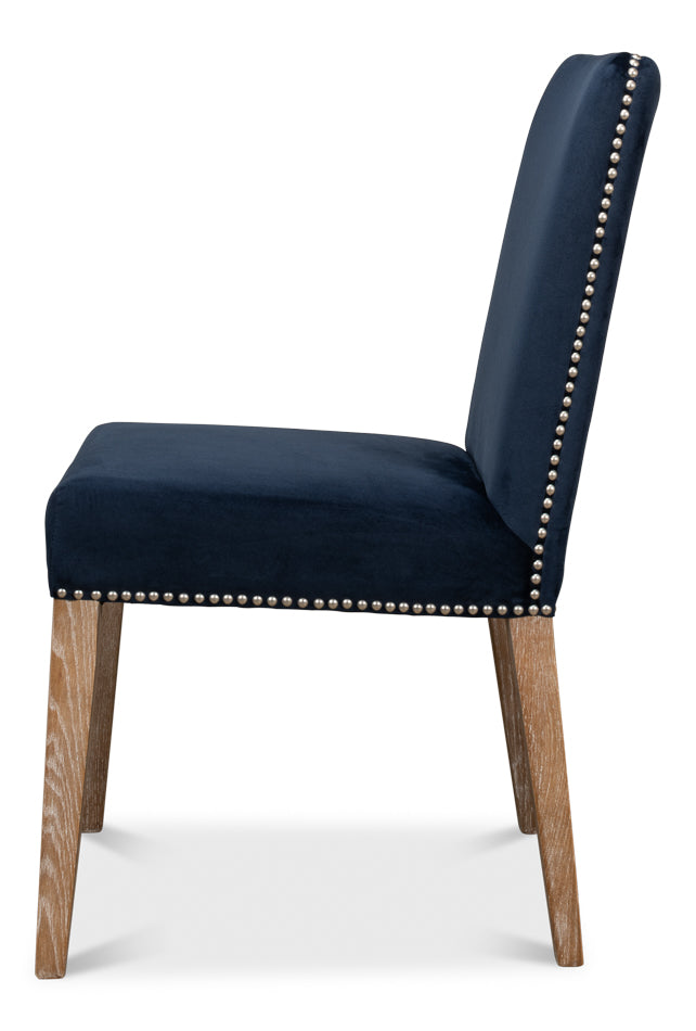 American Home Furniture | Sarreid - Franklin Side Chair - Navy Blue - Set of 2