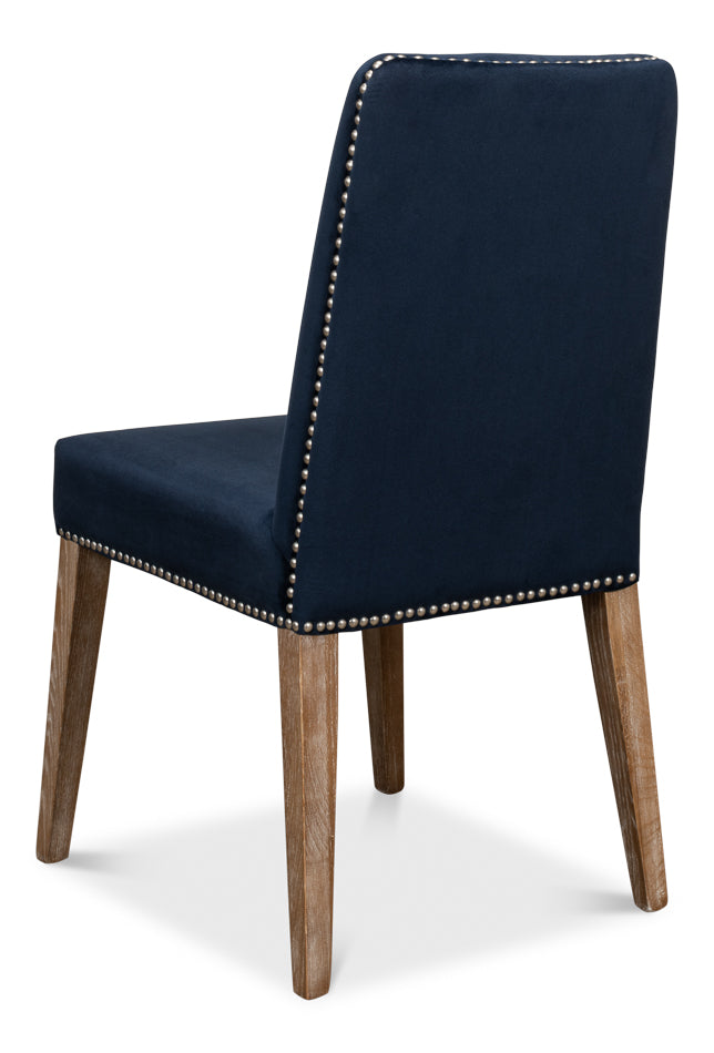 American Home Furniture | Sarreid - Franklin Side Chair - Navy Blue - Set of 2