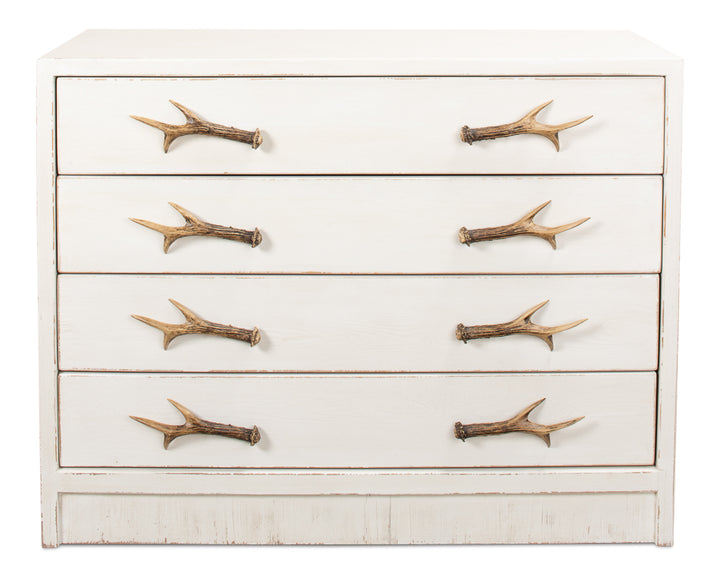 American Home Furniture | Sarreid - Beach House Antlers Commode