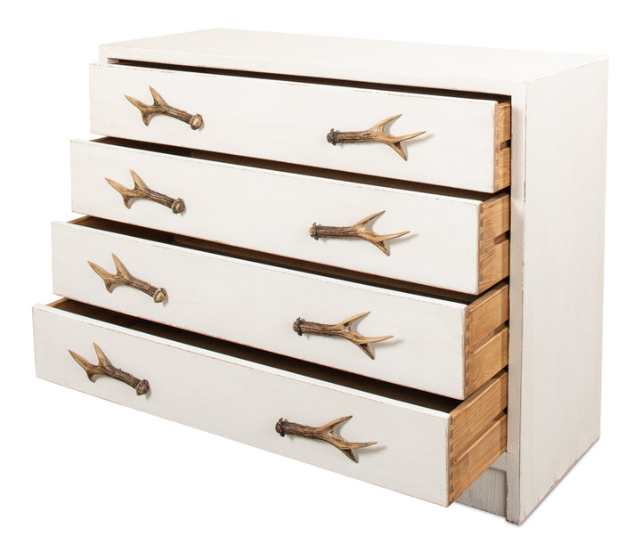 American Home Furniture | Sarreid - Beach House Antlers Commode