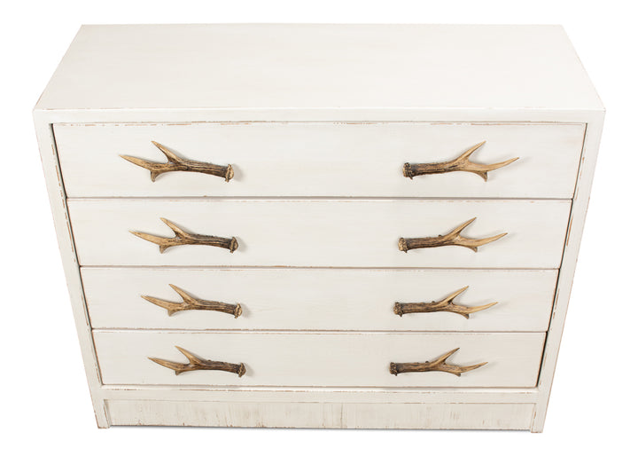 American Home Furniture | Sarreid - Beach House Antlers Commode