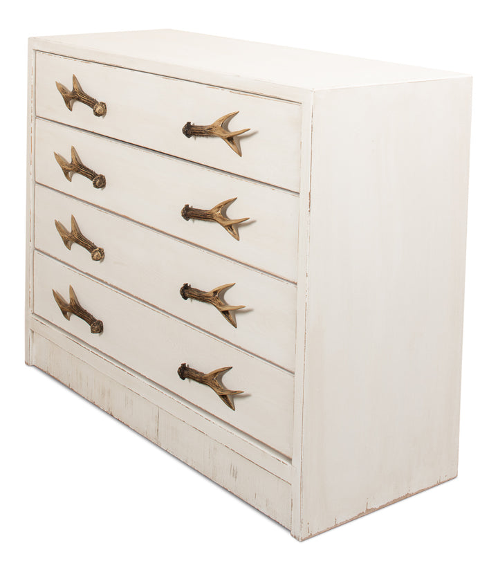 American Home Furniture | Sarreid - Beach House Antlers Commode