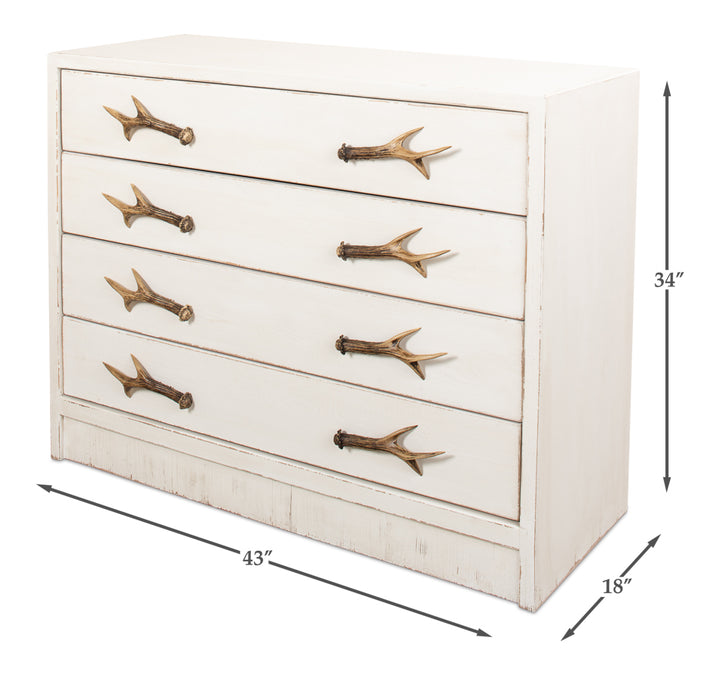 American Home Furniture | Sarreid - Beach House Antlers Commode