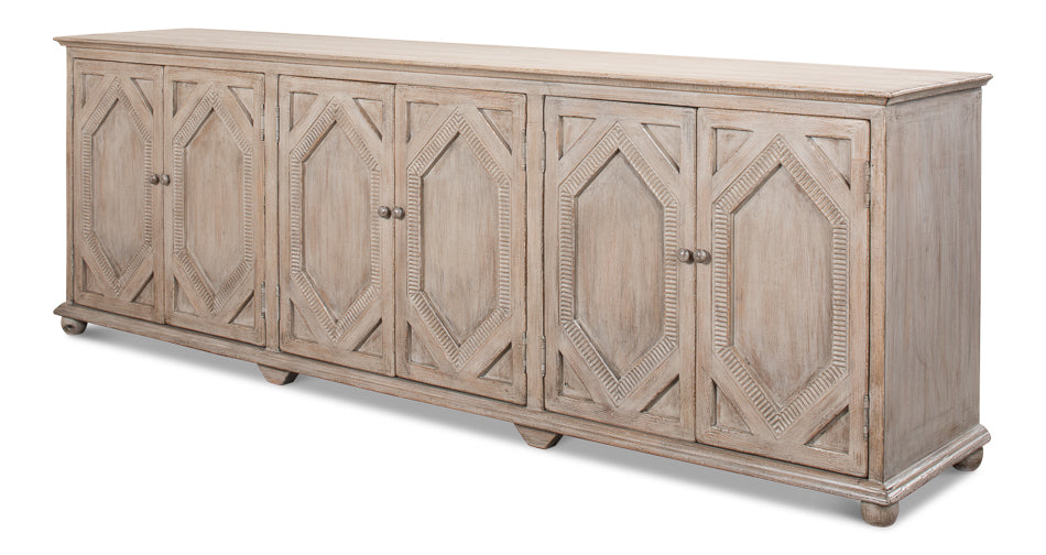 American Home Furniture | Sarreid - Six Diamonds Sideboard - French Grey