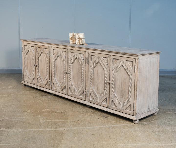 American Home Furniture | Sarreid - Six Diamonds Sideboard - French Grey