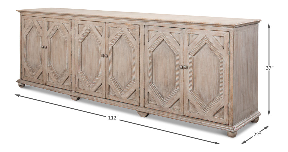 American Home Furniture | Sarreid - Six Diamonds Sideboard - French Grey