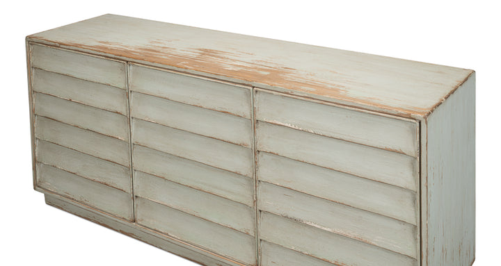 American Home Furniture | Sarreid - Louvered Sideboard - Sage