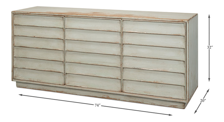 American Home Furniture | Sarreid - Louvered Sideboard - Sage