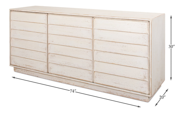 American Home Furniture | Sarreid - Louvered Sideboard - Whitewash