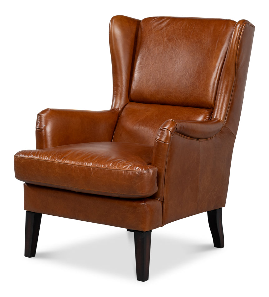 American Home Furniture | Sarreid - Elite Wing Lounge Chair - Vintage Havana 