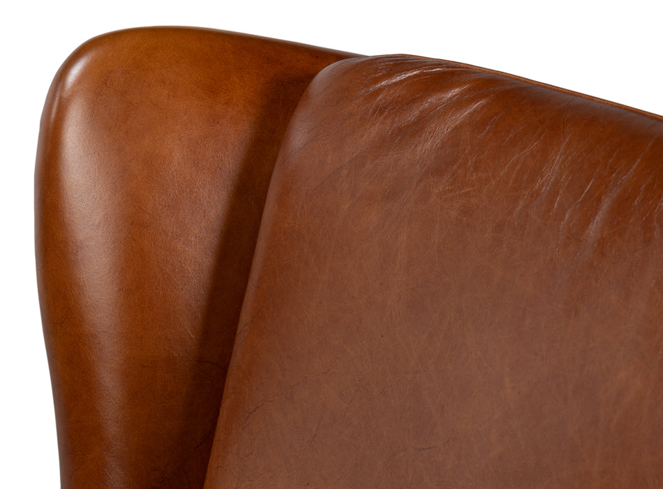 American Home Furniture | Sarreid - Elite Wing Lounge Chair - Vintage Havana 