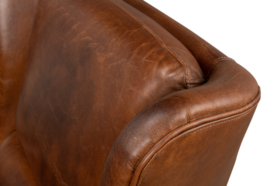 American Home Furniture | Sarreid - Elite Wing Lounge Chair - Vintage Havana 