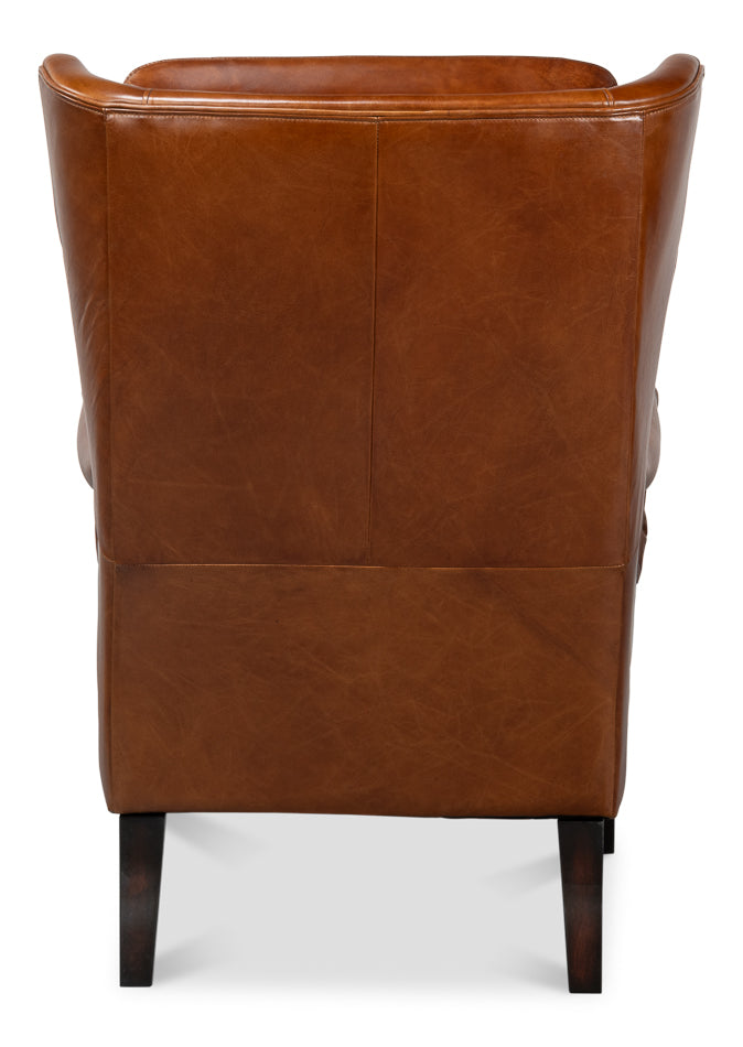 American Home Furniture | Sarreid - Elite Wing Lounge Chair - Vintage Havana 