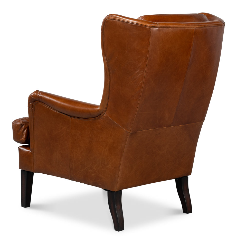 American Home Furniture | Sarreid - Elite Wing Lounge Chair - Vintage Havana 