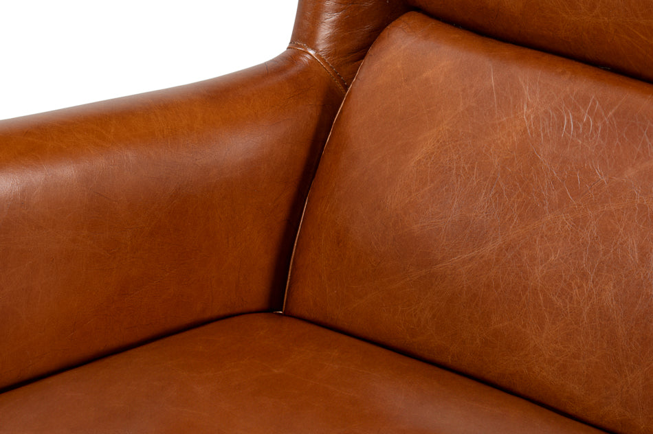 American Home Furniture | Sarreid - Elite Wing Lounge Chair - Vintage Havana 