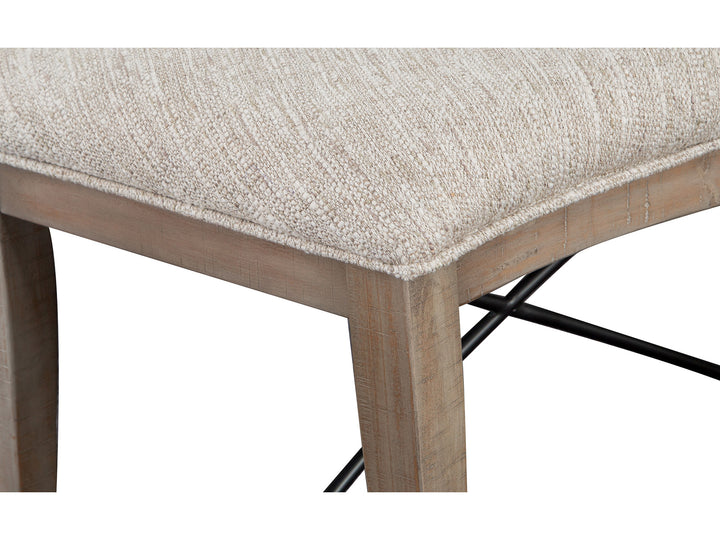 Paxton Place Dovetail Grey Upholstered Curved Bench - D4805-67