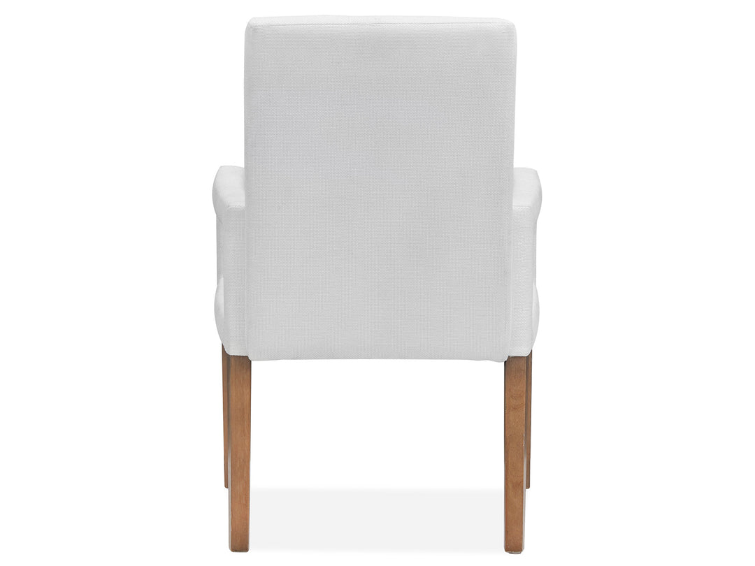 Lindon Belgian Wheat White Upholstered Arm Chair - Set of 2 - D5570-73W