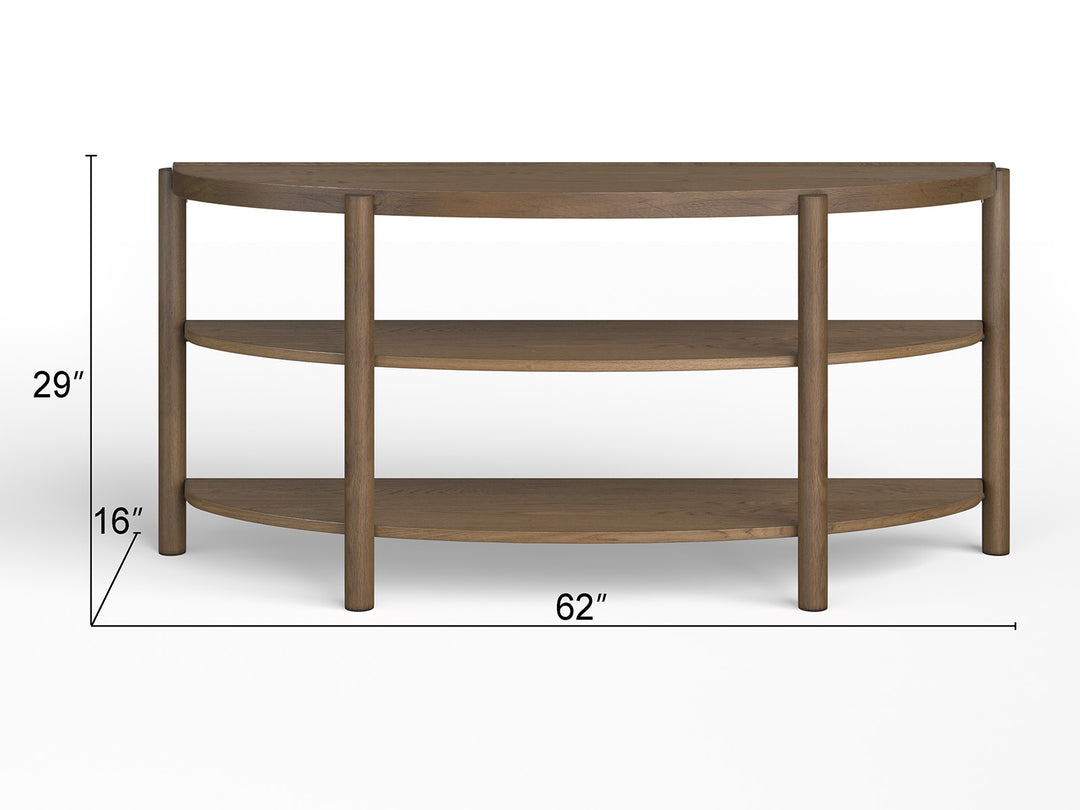 Hadleigh Brown Honey Demilune Sofa Table - T5558-75
