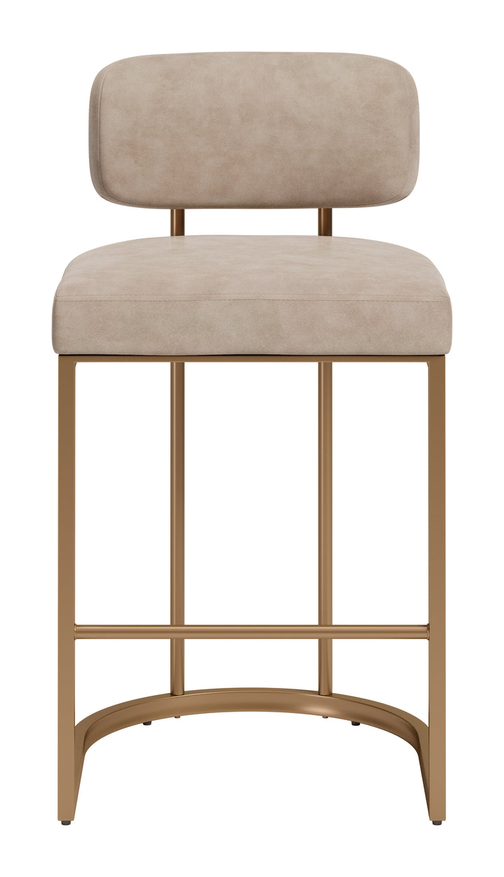 Velar Counter Stool (Set of 2) Beige & Bronze
