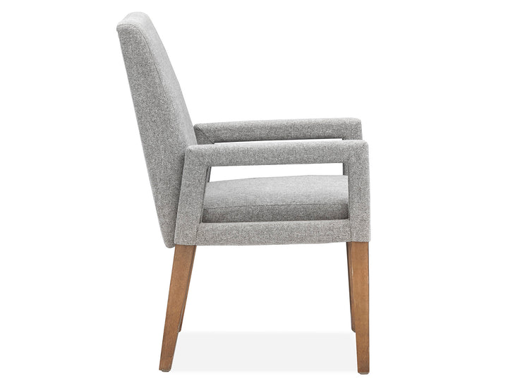 Lindon Belgian Wheat Grey Upholstered Arm Chair - Set of 2 - D5570-73G