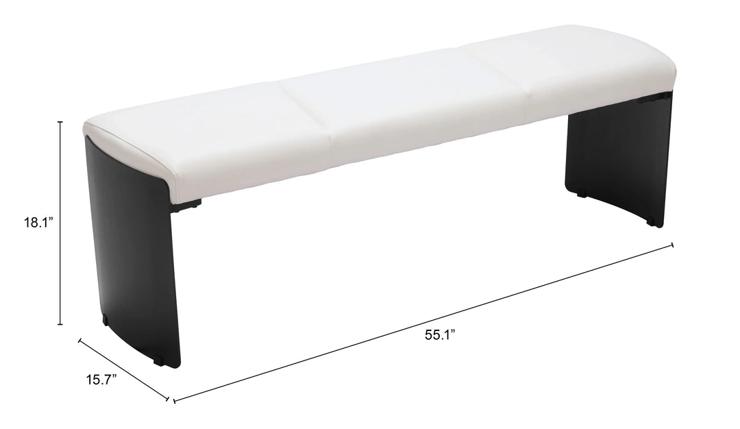 Mur Bench White - AmericanHomeFurniture