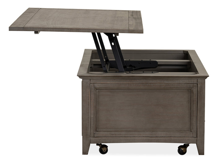 Paxton Place Dovetail Grey Lift Top Storage Cocktail Table With Casters - T4805-50