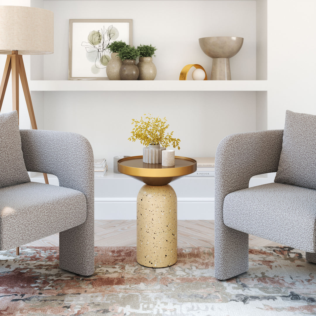 Cendre Side Table Gold & Beige - 110145