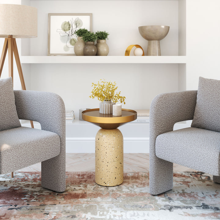 Cendre Side Table Gold & Beige - 110145