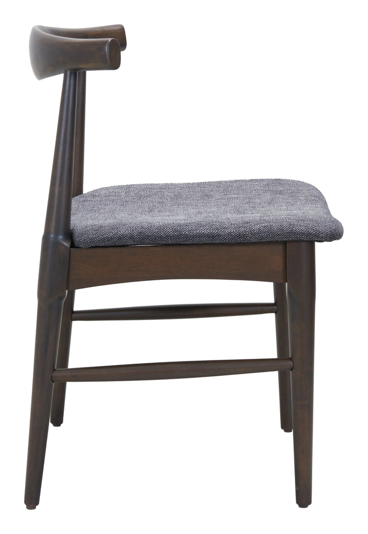 Tuzka Dining Chair (Set of 2) Gray & Espresso - AmericanHomeFurniture