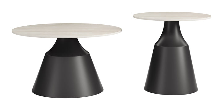 Camella Coffee Table Set (2-Piece) Light Beige & Black