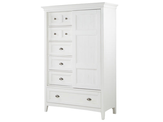 Heron Cove Chalk White And Dovetail Grey Door Chest - B4400-13