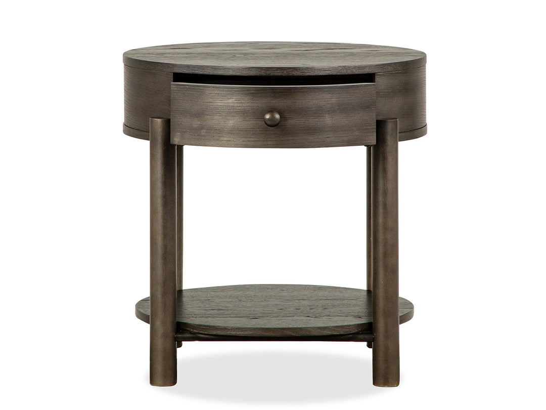 Hadleigh Black Coffee Bean Round End Table - T5711-05