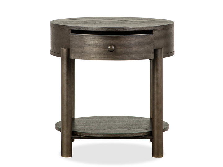 Hadleigh Black Coffee Bean Round End Table - T5711-05
