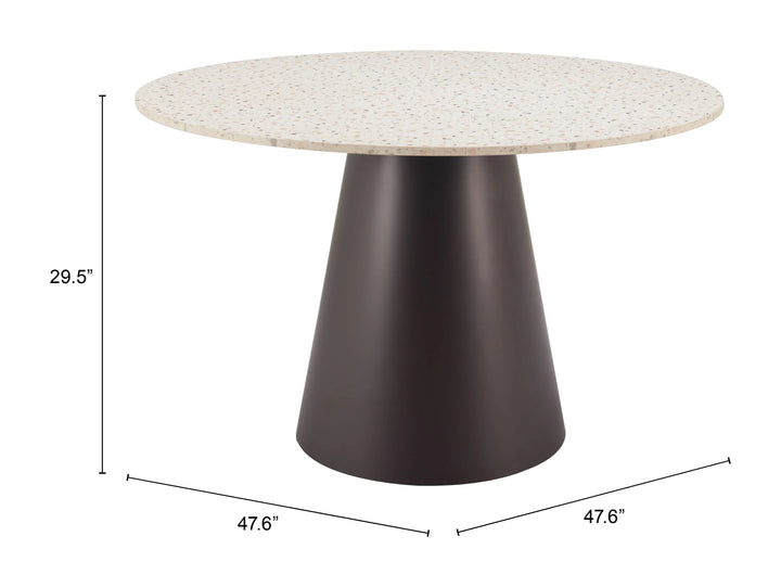 Jorf Dining Table Beige & Bronze - AmericanHomeFurniture