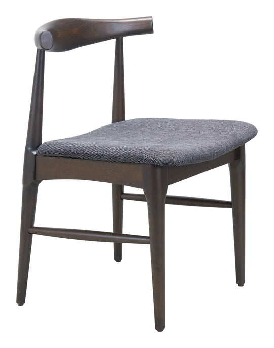 Zuo Tuzka Dining Chair (Set of 2) Gray & Espresso DINING CHAIRS