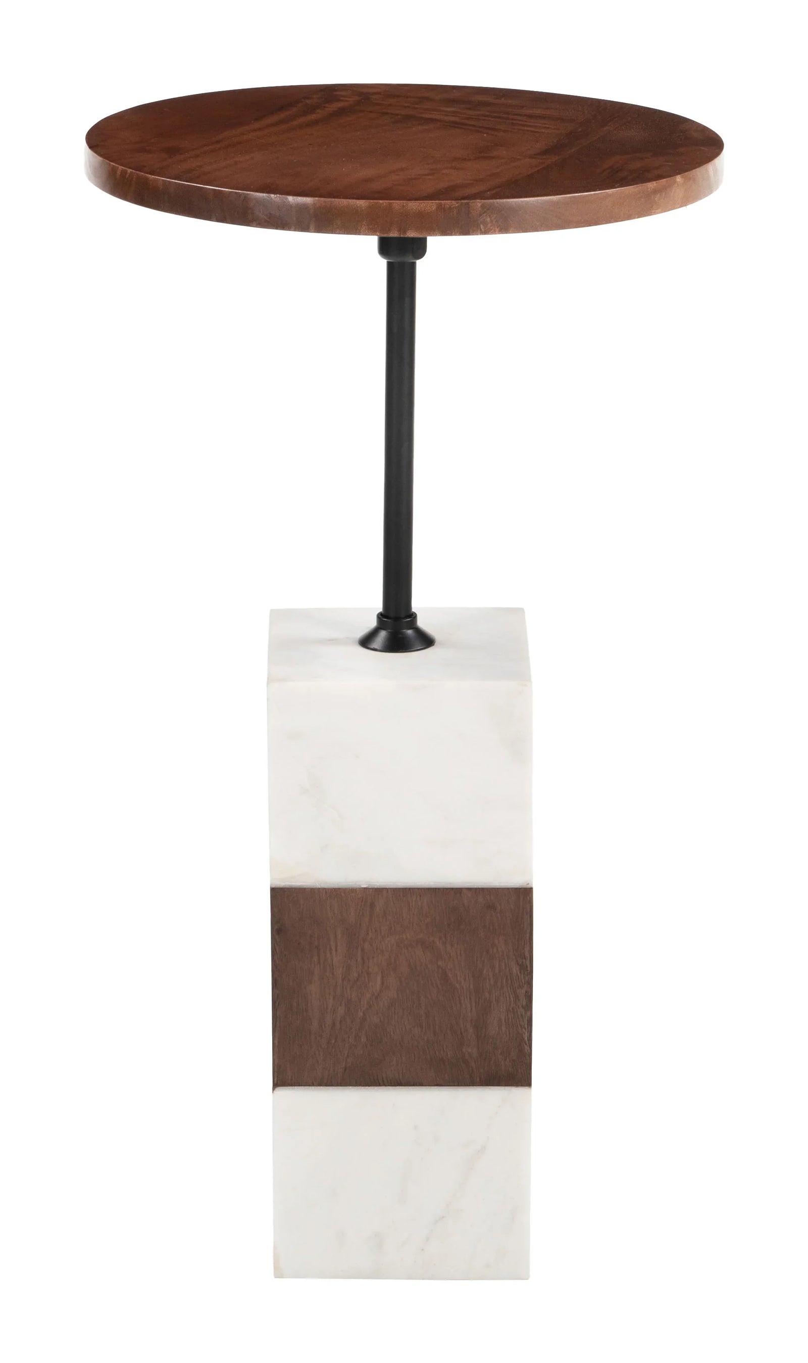 Zuo Stuk Side Table Brown & White ACCENT TABLES