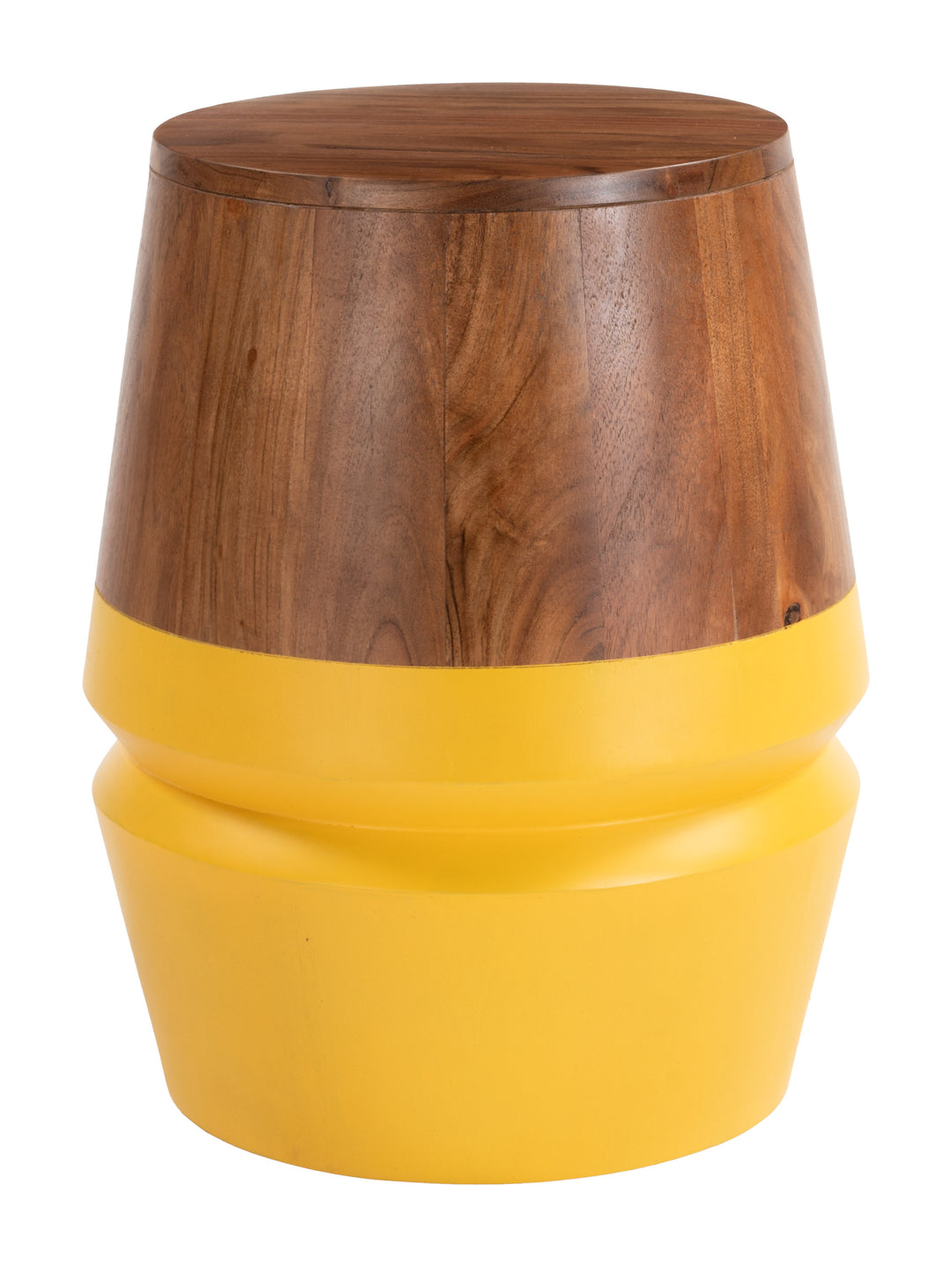 Tornos Side Table Walnut & Yellow