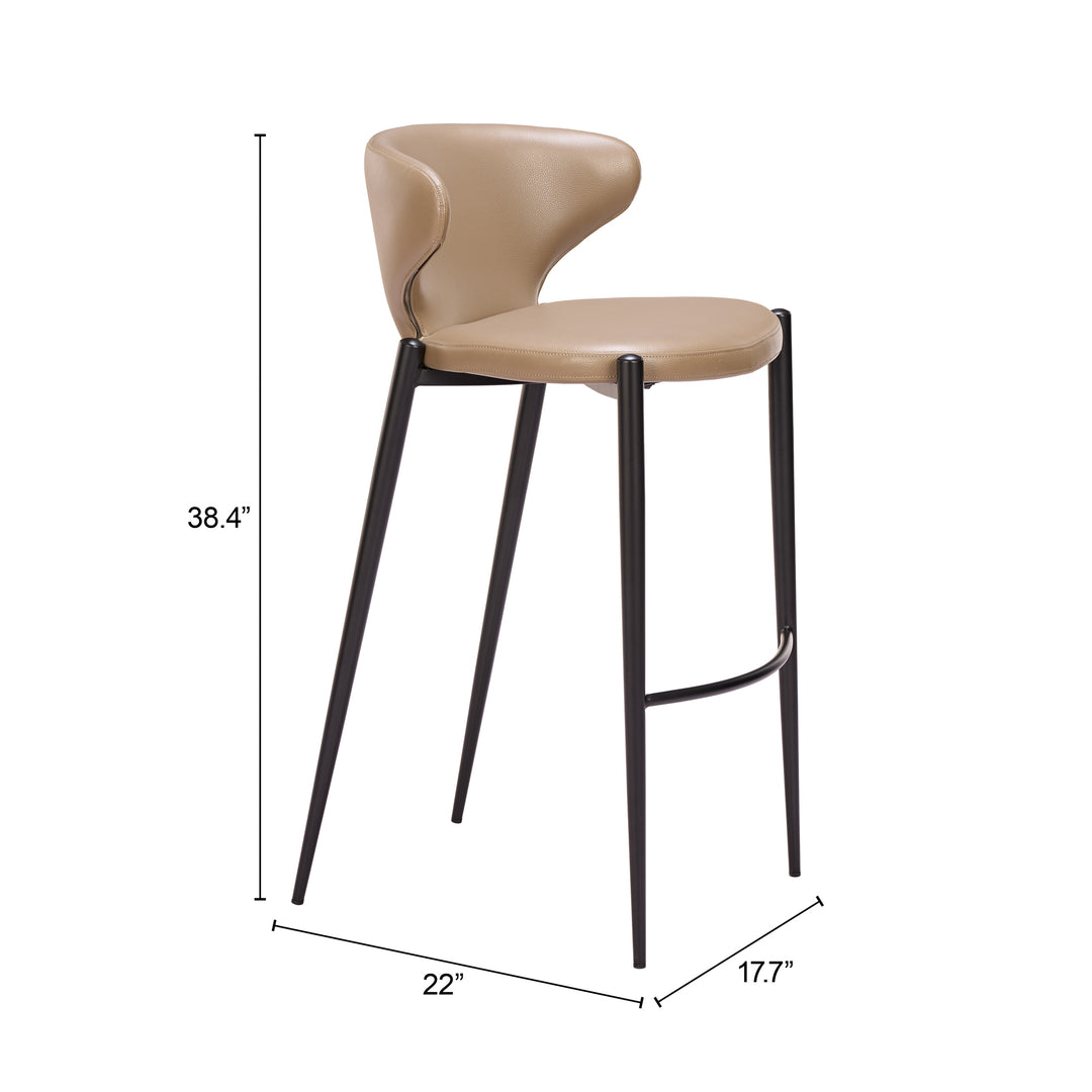 Lino Barstool (Set of 2) Taupe - 111207