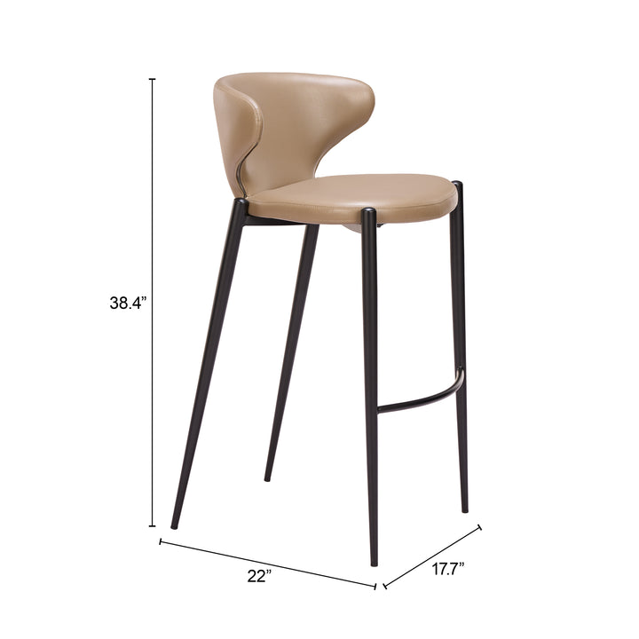 Lino Barstool (Set of 2) Taupe - 111207